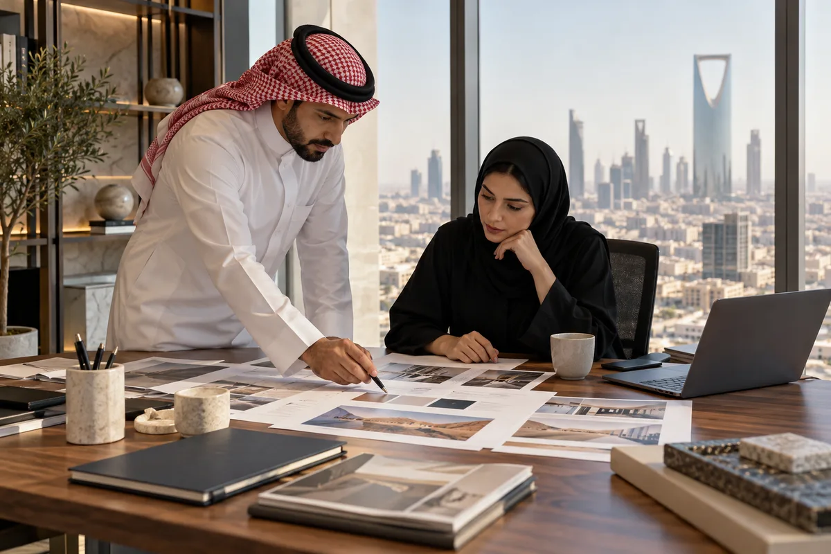 AI-generated editorial illustration for: AEO and SEO for Saudi Arabia: An Arabic–English Website Checklist